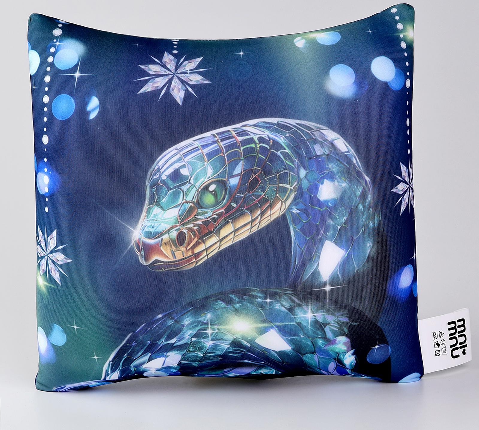 Подушка декоративная антистресс «Змея», синяя