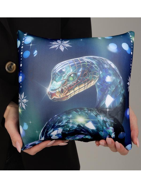 Подушка декоративная антистресс «Змея», синяя