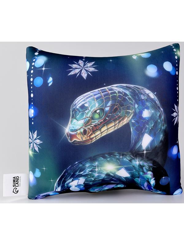 Подушка декоративная антистресс «Змея», синяя