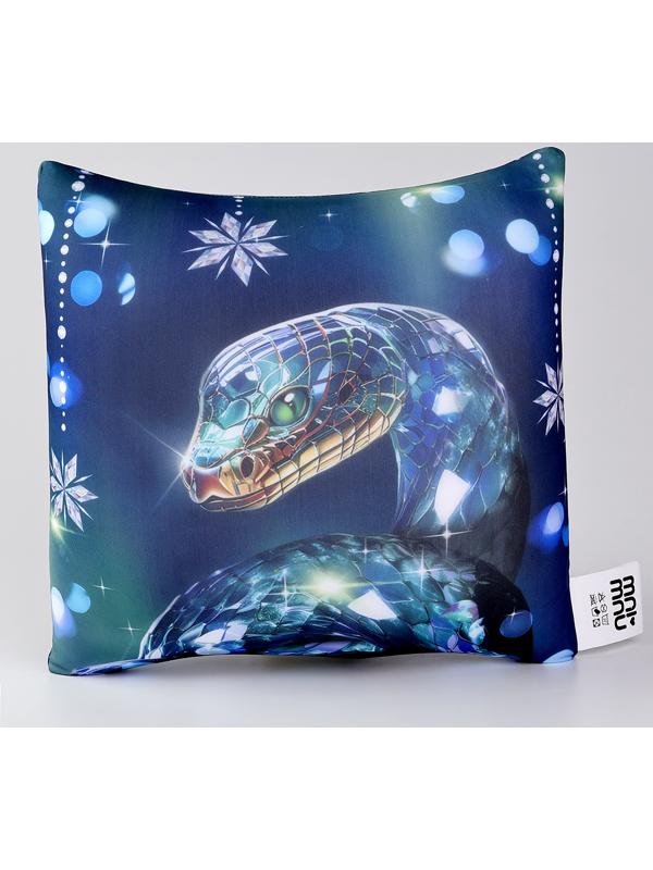 Подушка декоративная антистресс «Змея», синяя