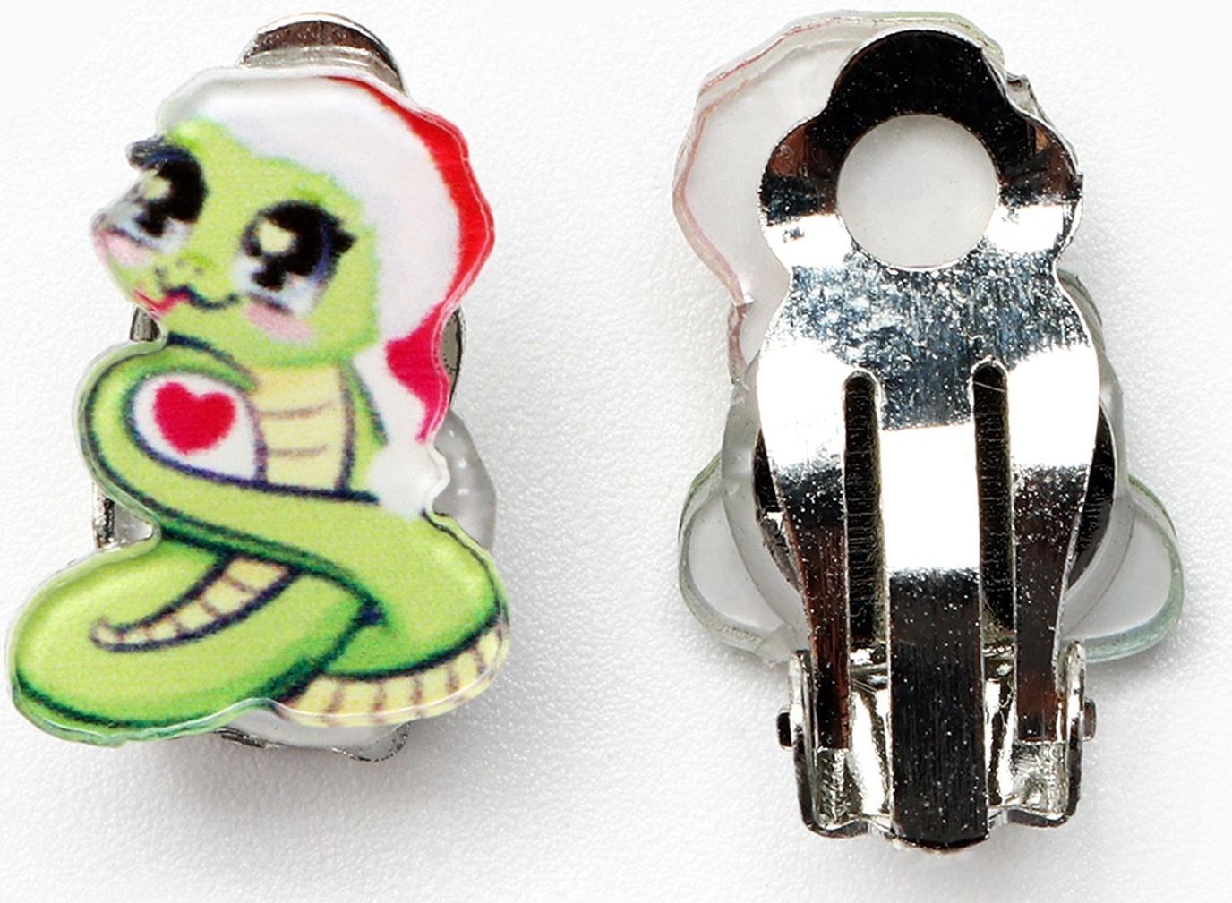 Серьги клипсы детские новогодние «Стильная девочка» на Новый год, 7 х 9 см