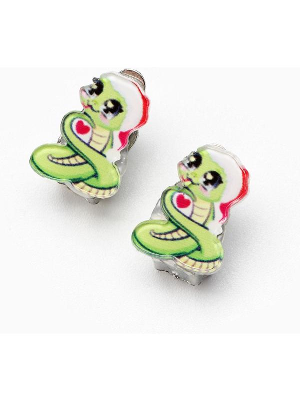 Серьги клипсы детские новогодние «Стильная девочка» на Новый год, 7 х 9 см