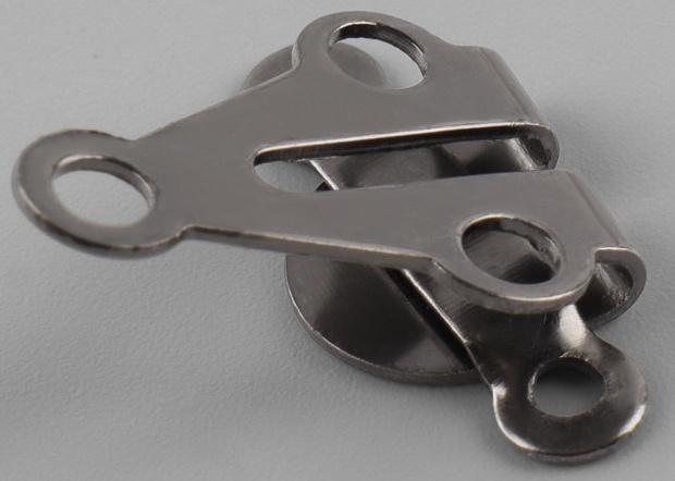 Крючок для брюк и юбок, медь, 2 × 2 см, 2 шт, цвет чёрный никель