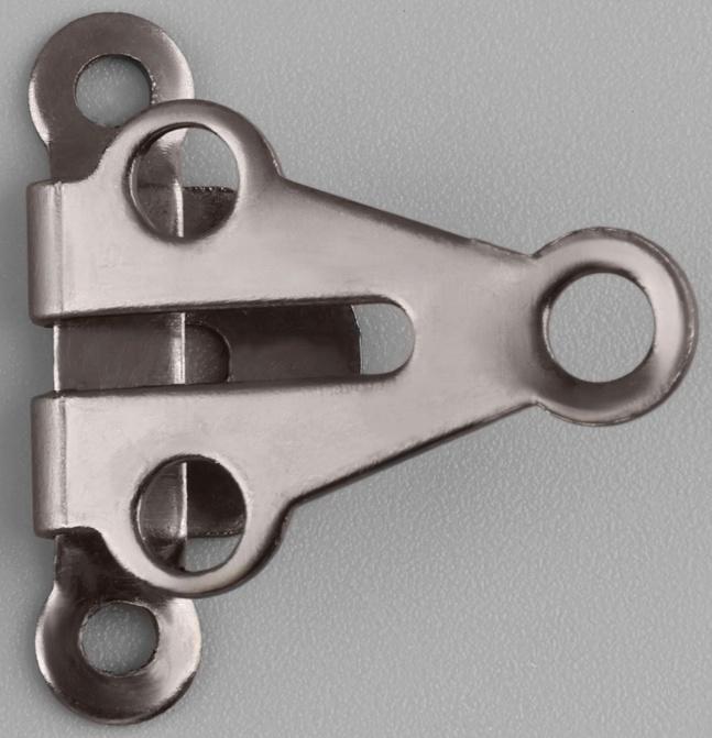 Крючок для брюк и юбок, медь, 2 × 2 см, 2 шт, цвет чёрный никель