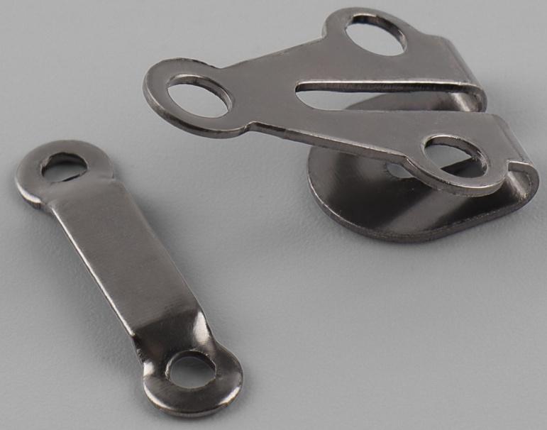 Крючок для брюк и юбок, медь, 2 × 2 см, 2 шт, цвет чёрный никель