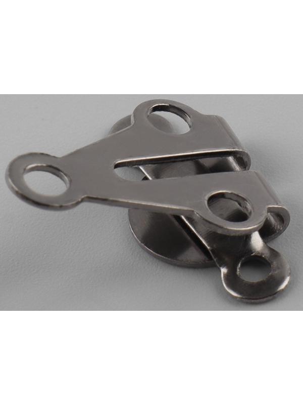 Крючок для брюк и юбок, медь, 2 × 2 см, 2 шт, цвет чёрный никель