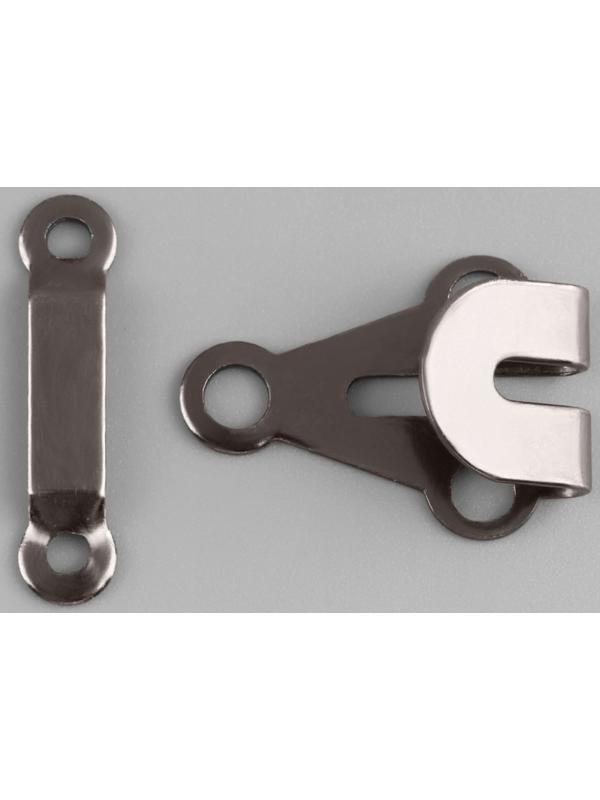 Крючок для брюк и юбок, медь, 2 × 2 см, 2 шт, цвет чёрный никель