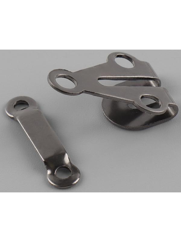 Крючок для брюк и юбок, медь, 2 × 2 см, 2 шт, цвет чёрный никель