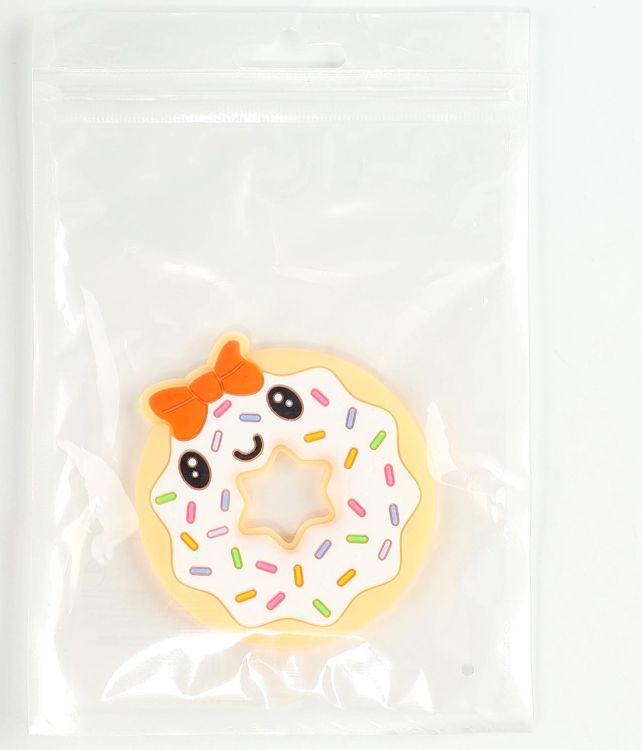 Прорезыватель силиконовый для зубов «Пончик», от 0 мес., бежевый