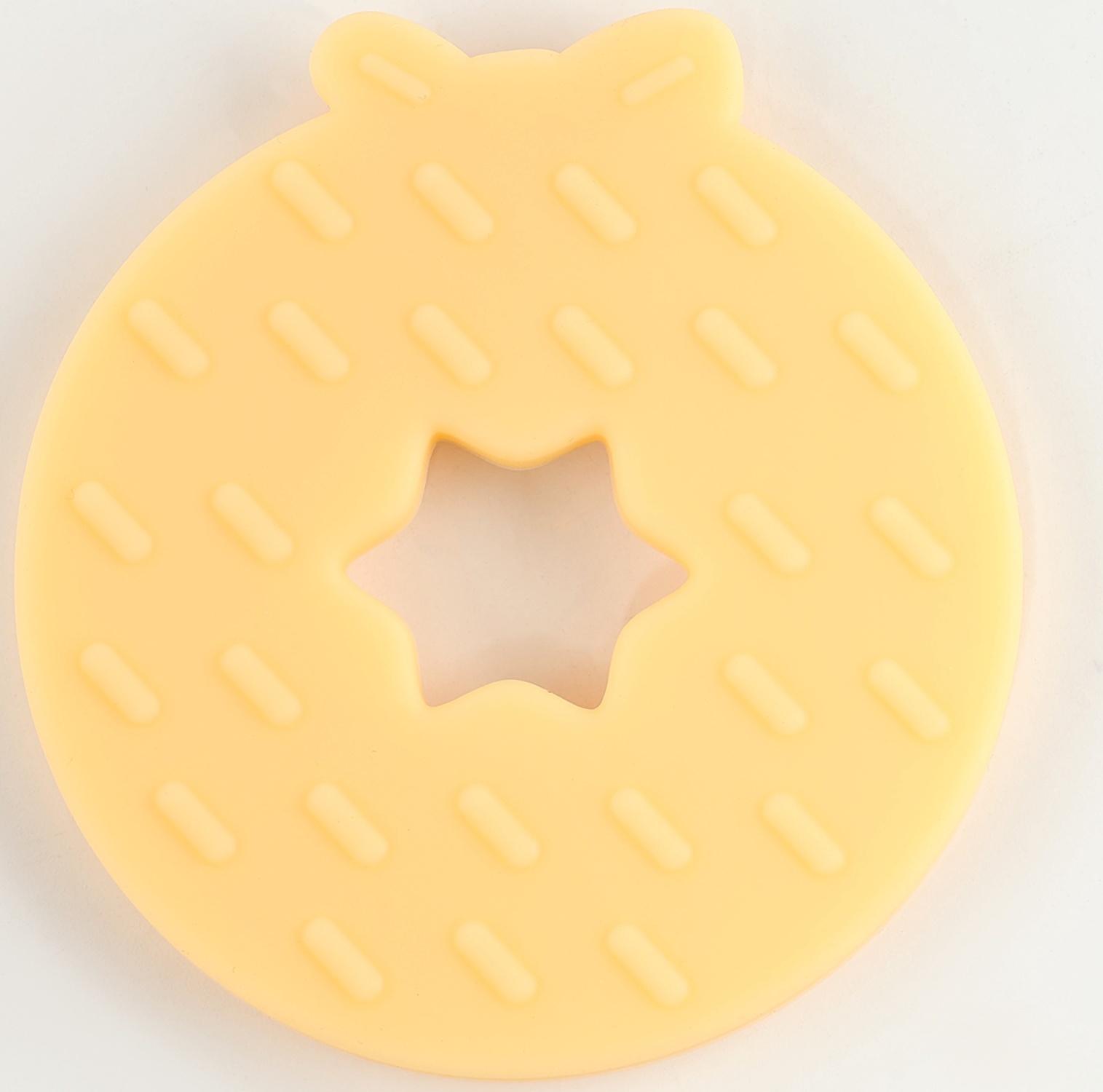 Прорезыватель силиконовый для зубов «Пончик», от 0 мес., бежевый