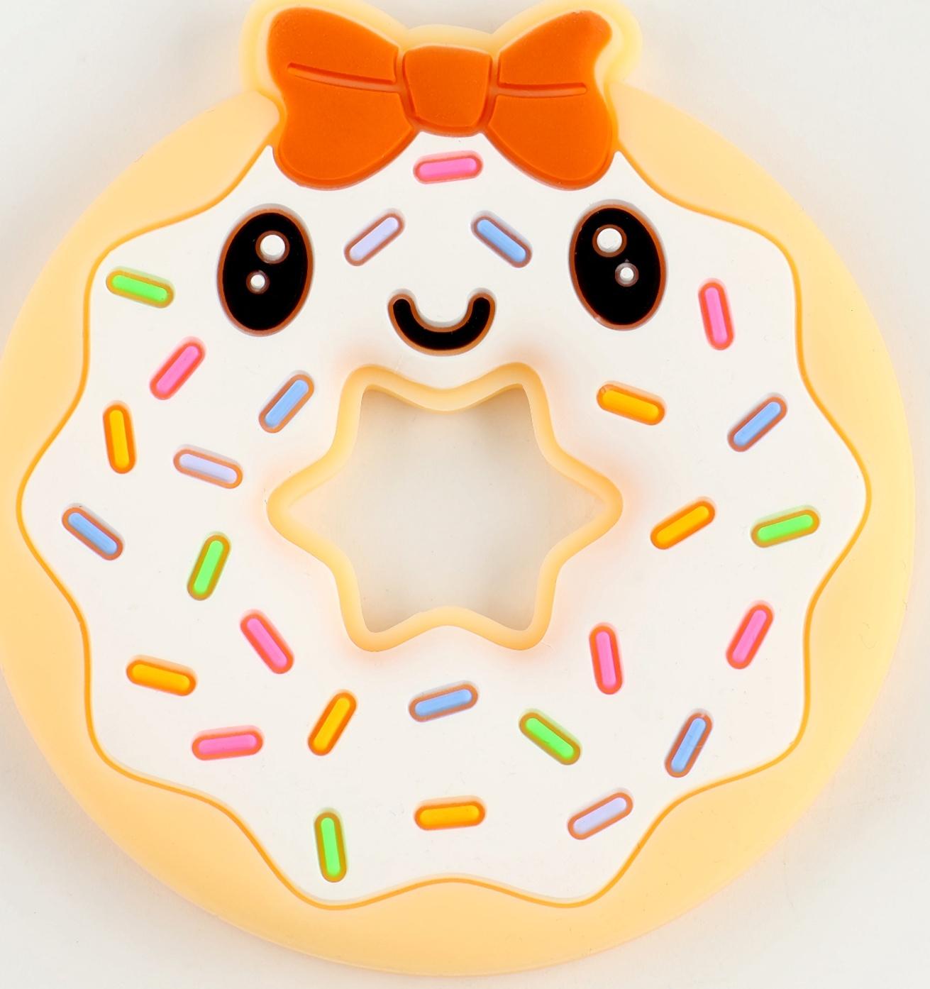 Прорезыватель силиконовый для зубов «Пончик», от 0 мес., бежевый