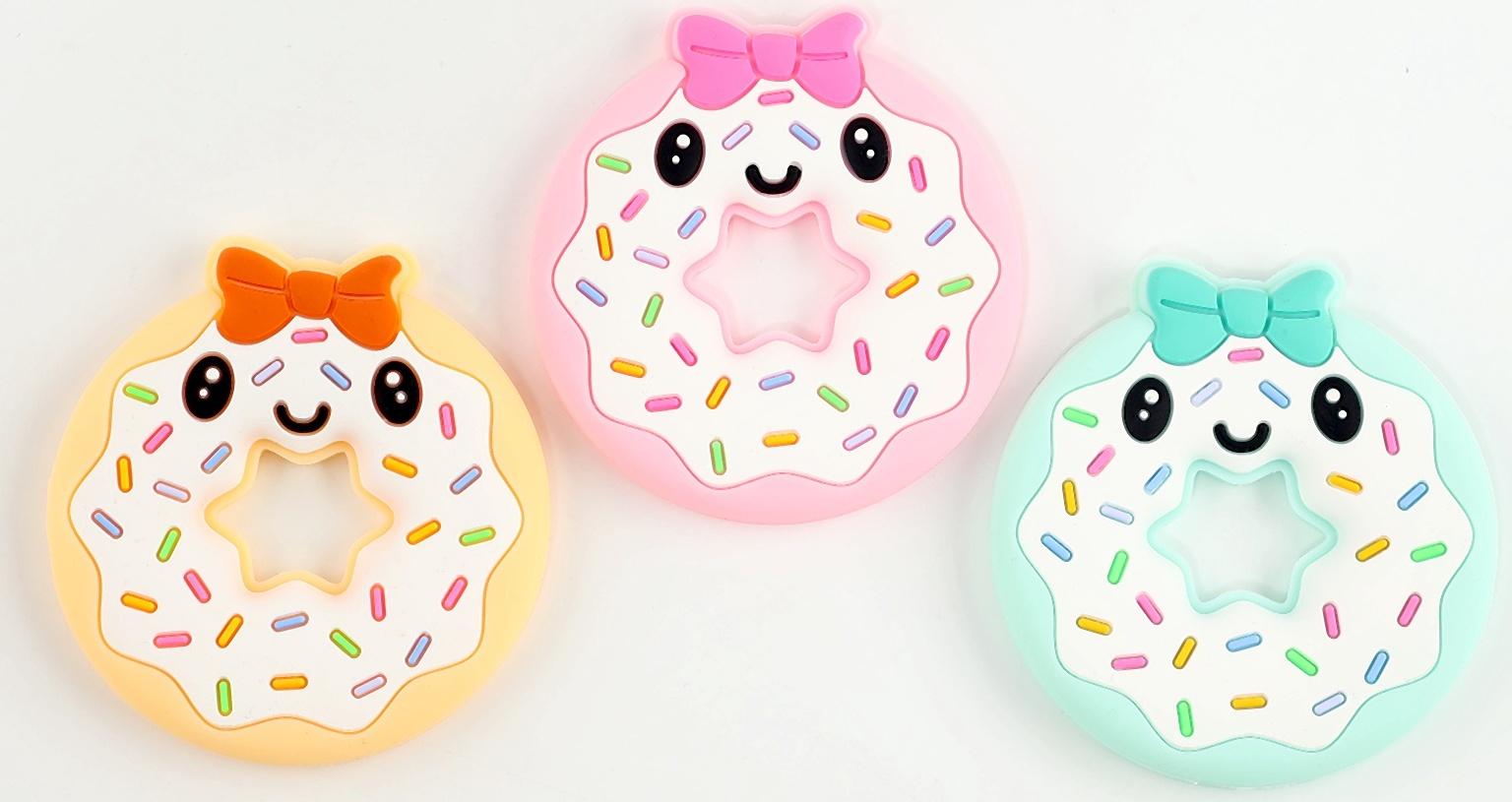 Прорезыватель силиконовый для зубов «Пончик», от 0 мес., бежевый