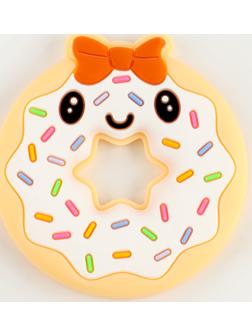 Прорезыватель силиконовый для зубов «Пончик», от 0 мес., бежевый