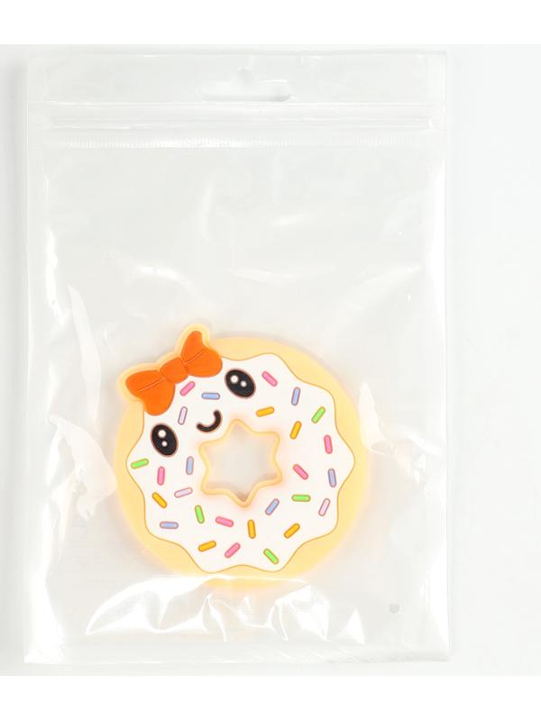 Прорезыватель силиконовый для зубов «Пончик», от 0 мес., бежевый