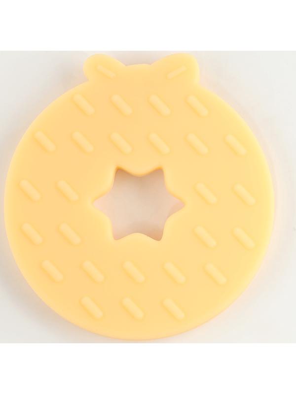 Прорезыватель силиконовый для зубов «Пончик», от 0 мес., бежевый