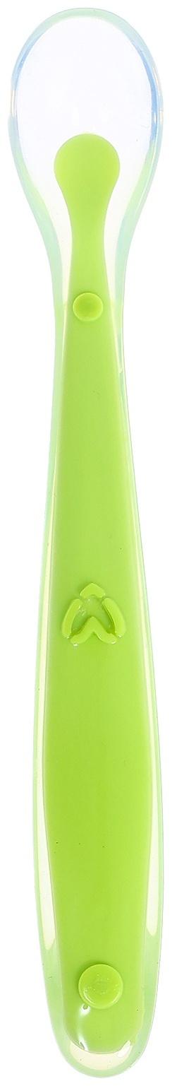 Ложка детская, для первого прикорма, в контейнере, зелёная