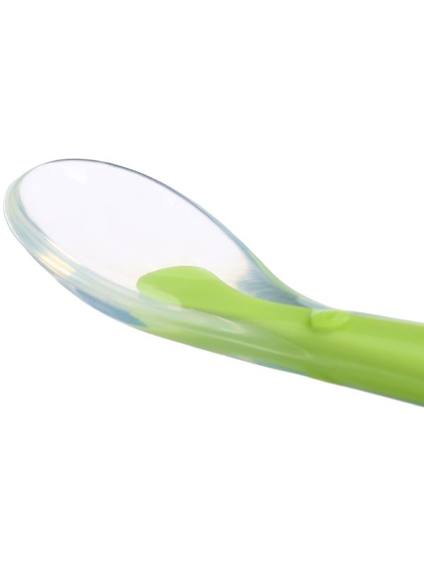 Ложка детская, для первого прикорма, в контейнере, зелёная