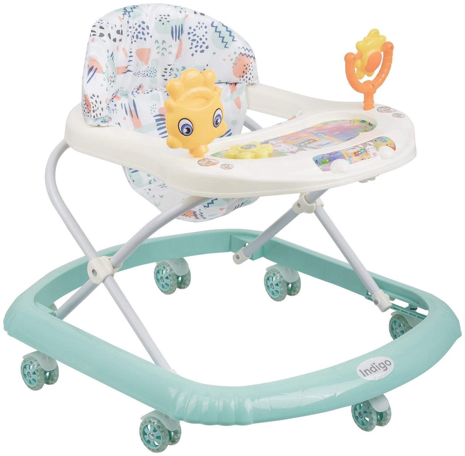 Ходунки «Солнышко», 7 колес, музыкальные игрушки, бирюзовый