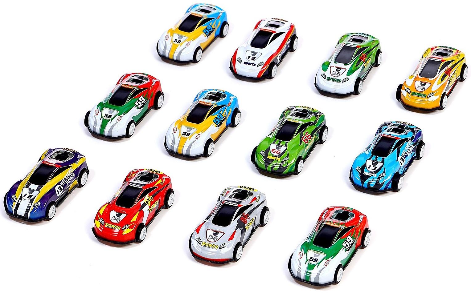 Набор машинок «Безумные гонки», металлические, инерция, игровой коврик, в детском ящике на колёсах с крышкой, 50 шт.