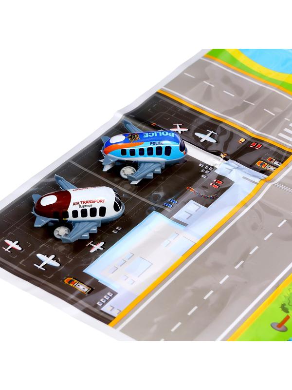 Набор машинок «Безумные гонки», металлические, инерция, игровой коврик, в детском ящике на колёсах с крышкой, 50 шт.