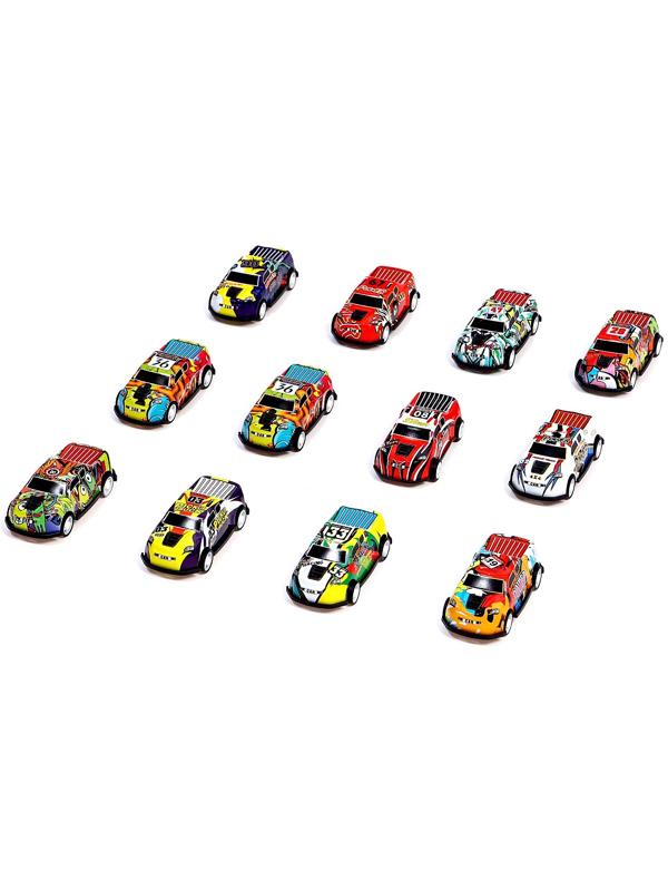 Набор машинок «Безумные гонки», металлические, инерция, игровой коврик, в детском ящике на колёсах с крышкой, 50 шт.