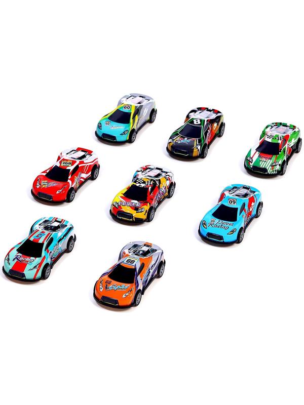 Набор машинок «Безумные гонки», металлические, инерция, игровой коврик, в детском ящике на колёсах с крышкой, 50 шт.