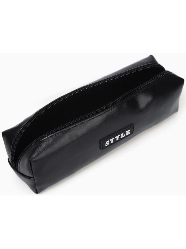 Косметичка-пенал на молнии Style, угольно-чёрная