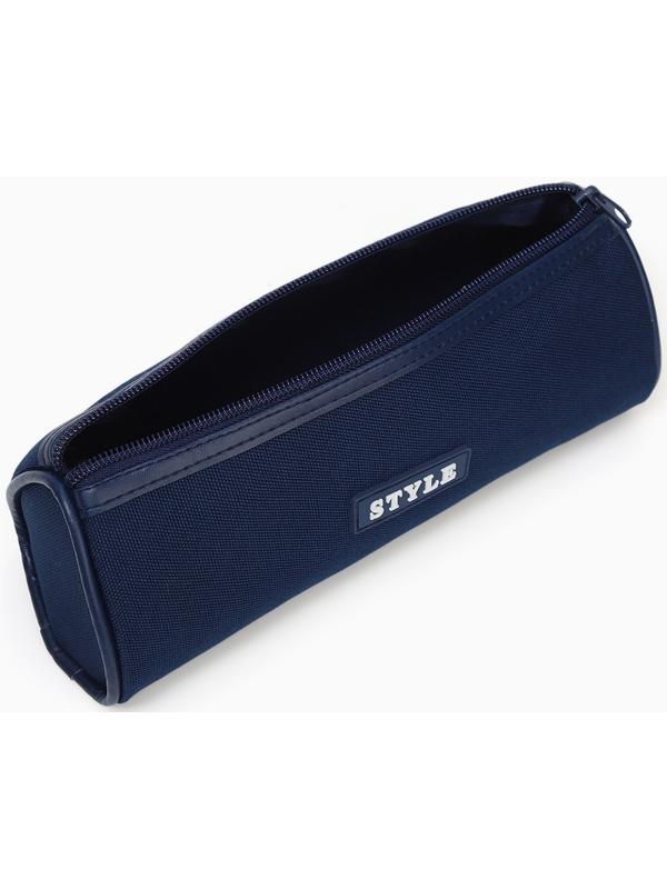 Косметичка-пенал на молнии школьная, синяя