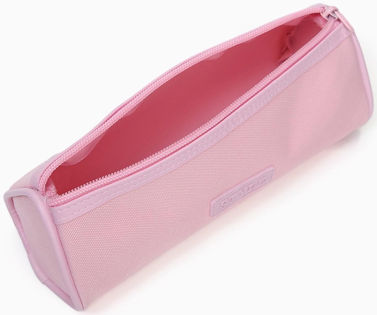 Косметичка-пенал на молнии школьная, розовая