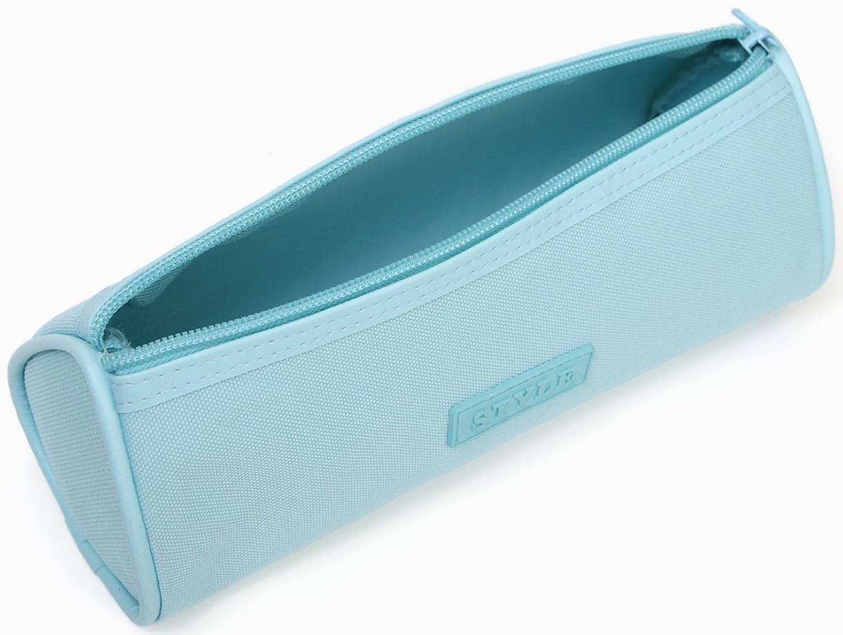 Косметичка-пенал на молнии школьная, мятная