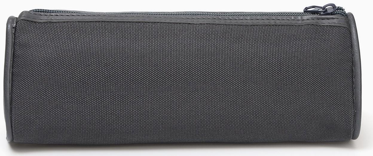 Косметичка-пенал на молнии школьная, серая