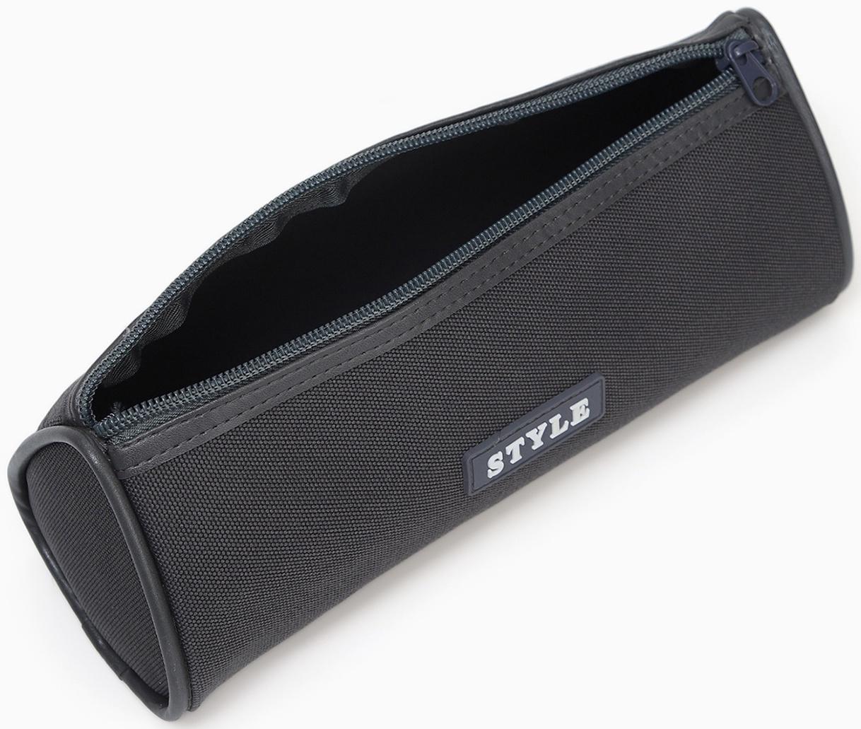 Косметичка-пенал на молнии школьная, серая