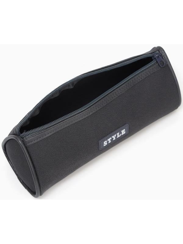 Косметичка-пенал на молнии школьная, серая