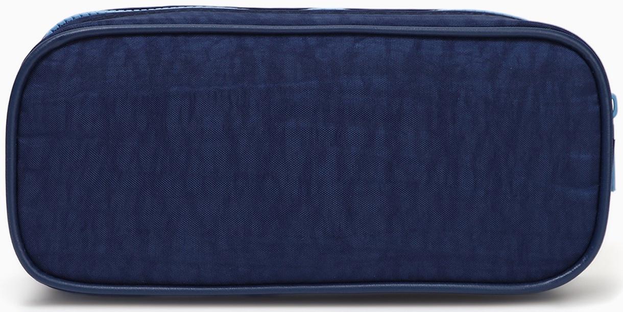 Косметичка-пенал на молнии с карманом, «Звезда», синяя