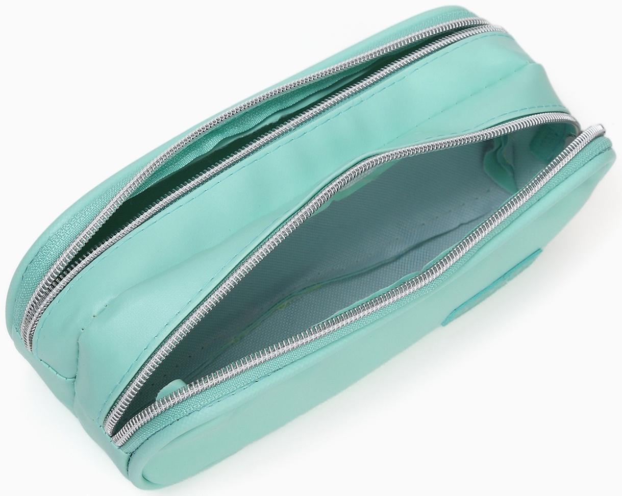 Косметичка-пенал на молнии с отделами, Style, зелёная