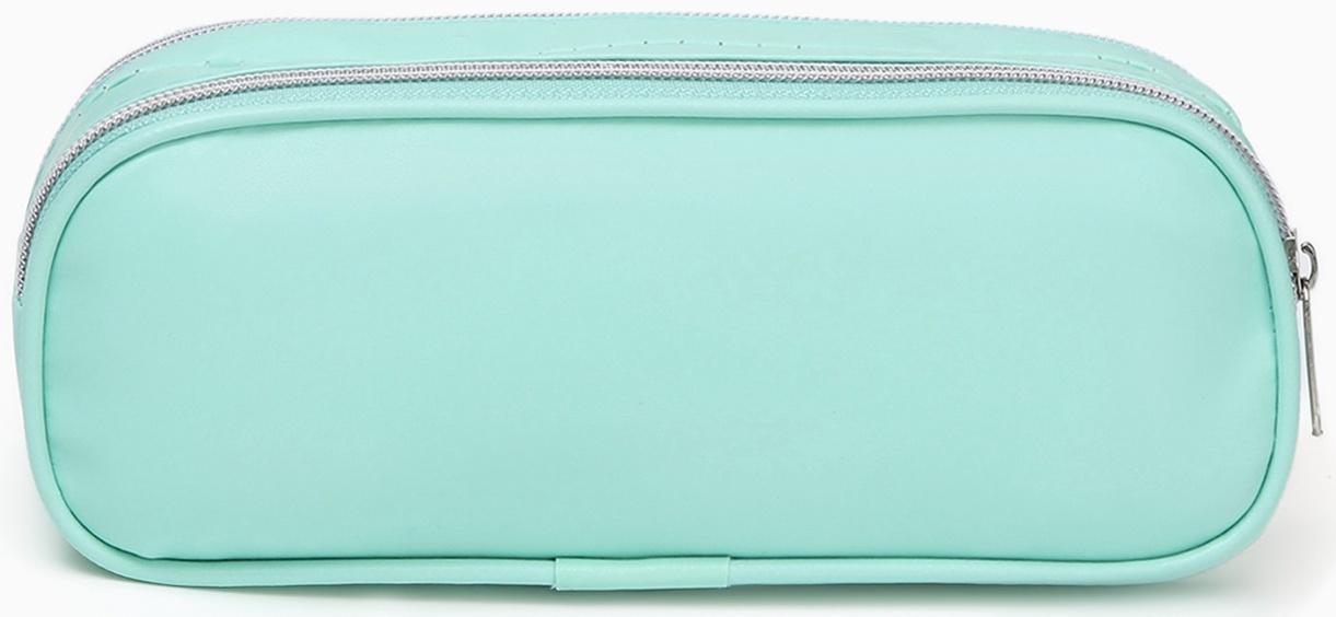 Косметичка-пенал на молнии с отделами, Style, зелёная
