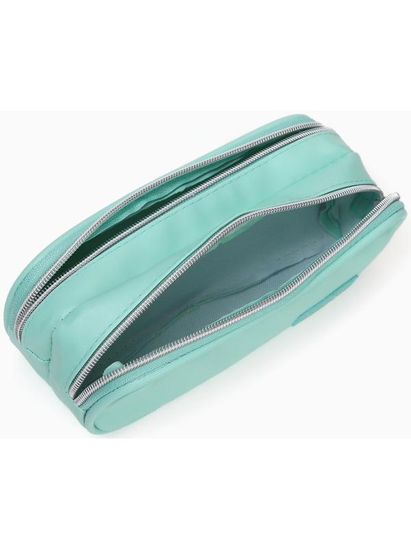 Косметичка-пенал на молнии с отделами, Style, зелёная