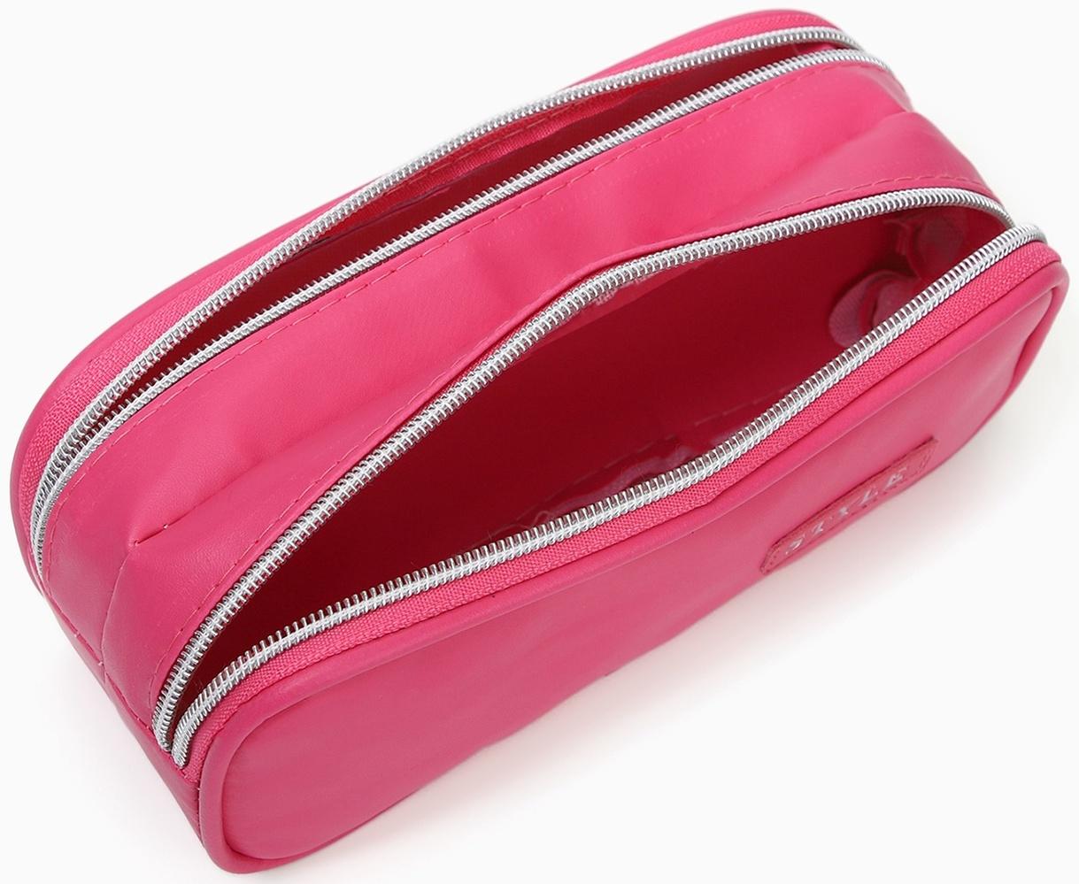 Косметичка-пенал на молнии с отделами, Style, малиновая