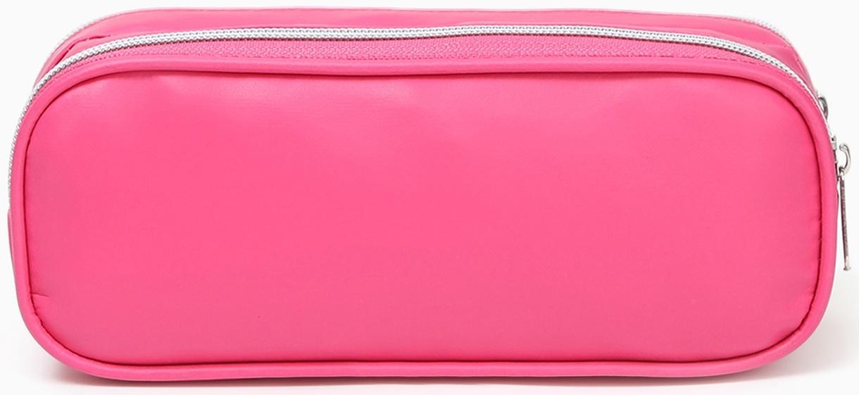 Косметичка-пенал на молнии с отделами, Style, малиновая
