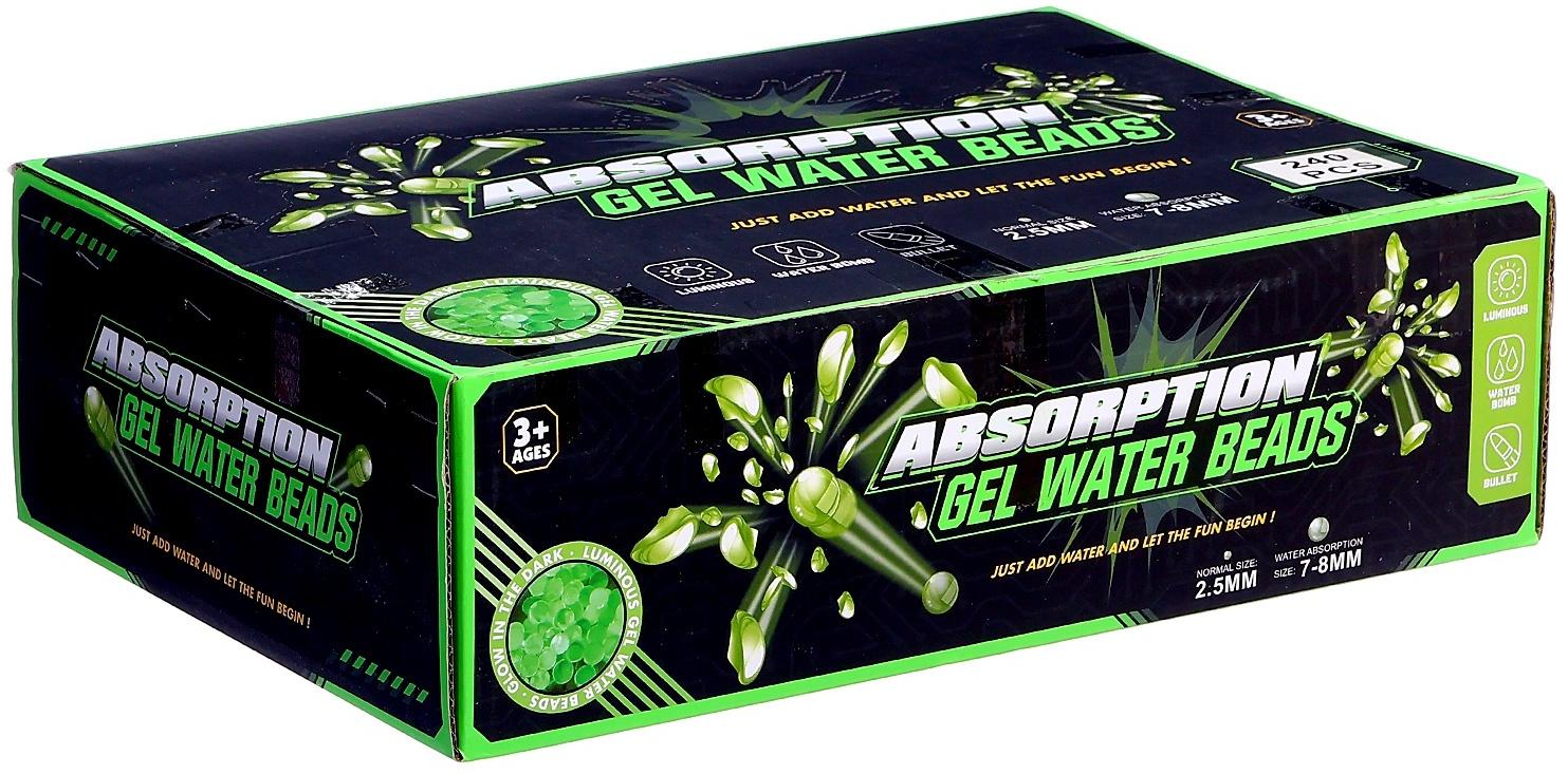 Гелевые пульки, светятся в темноте, d=7-8 мм , 1000шт