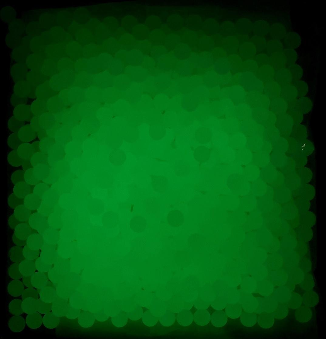 Гелевые пульки, светятся в темноте, d=7-8 мм , 1000шт