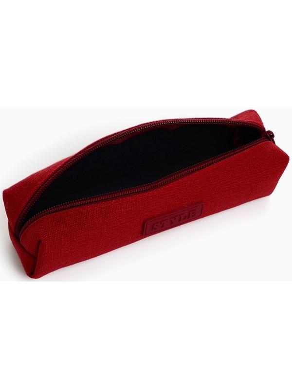 Косметичка-пенал на молнии Style, бордовая