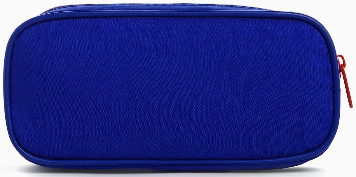 Косметичка-пенал на молнии с карманом, «Звезда», васильковая