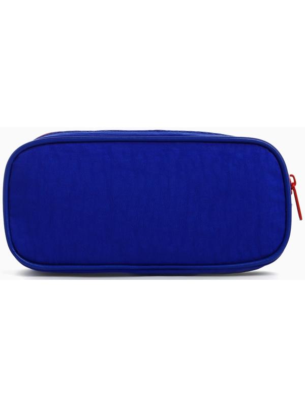 Косметичка-пенал на молнии с карманом, «Звезда», васильковая