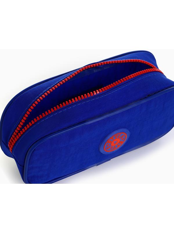 Косметичка-пенал на молнии с карманом, «Звезда», васильковая