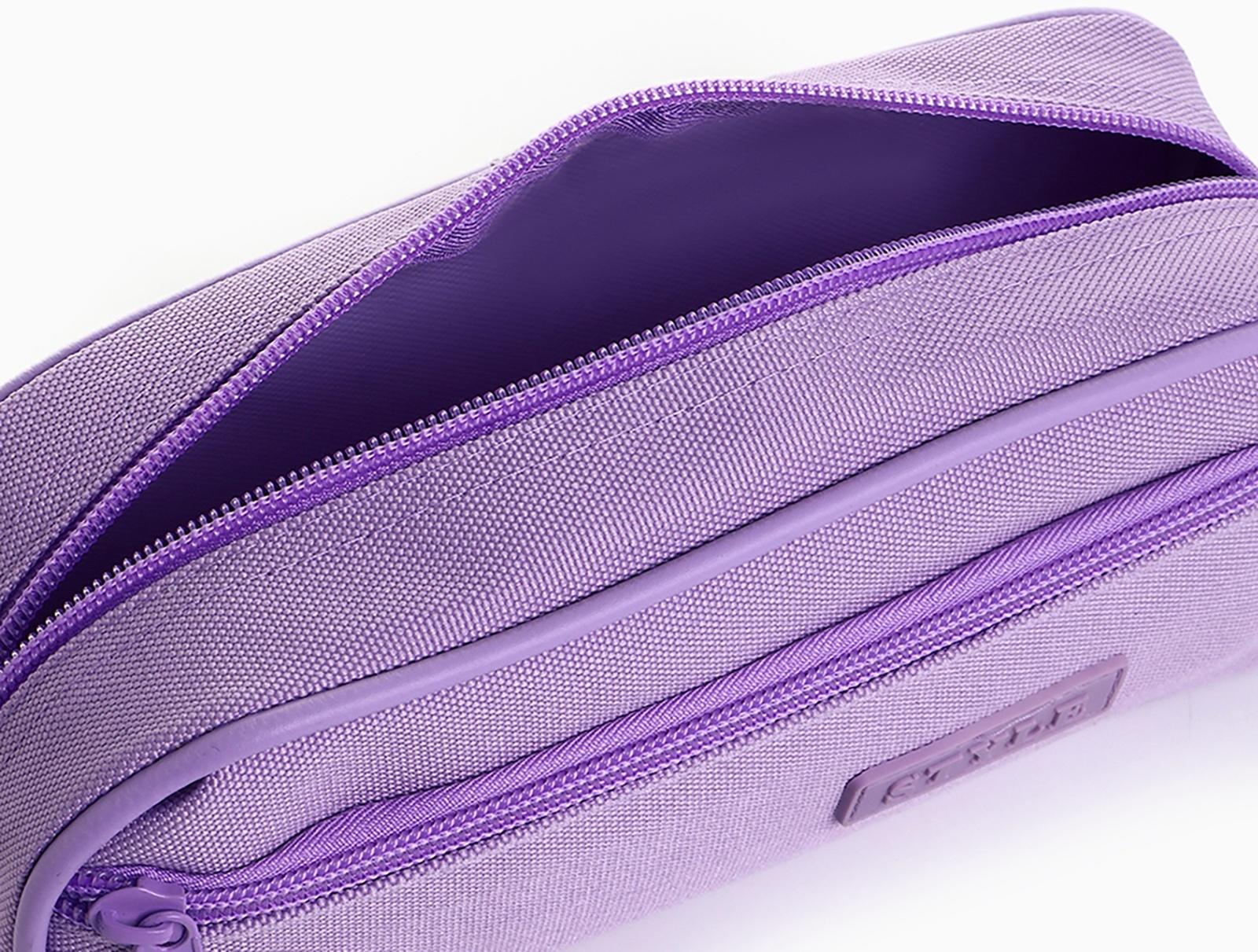 Косметичка-пенал на молнии с карманом, Style, сиреневая