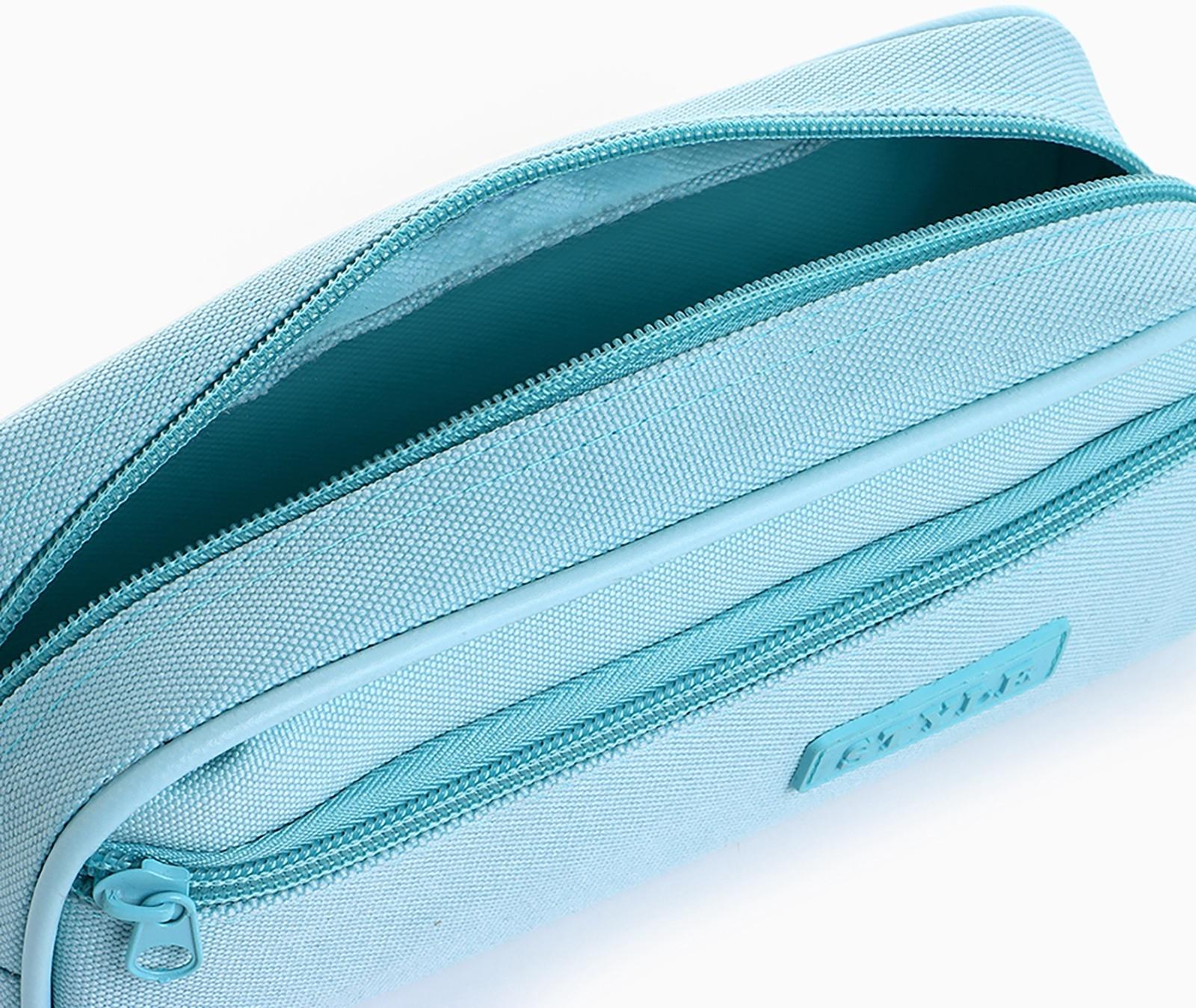 Косметичка-пенал на молнии с карманом, Style, голубая