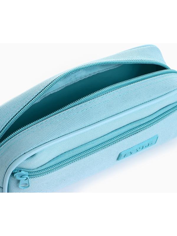 Косметичка-пенал на молнии с карманом, Style, голубая