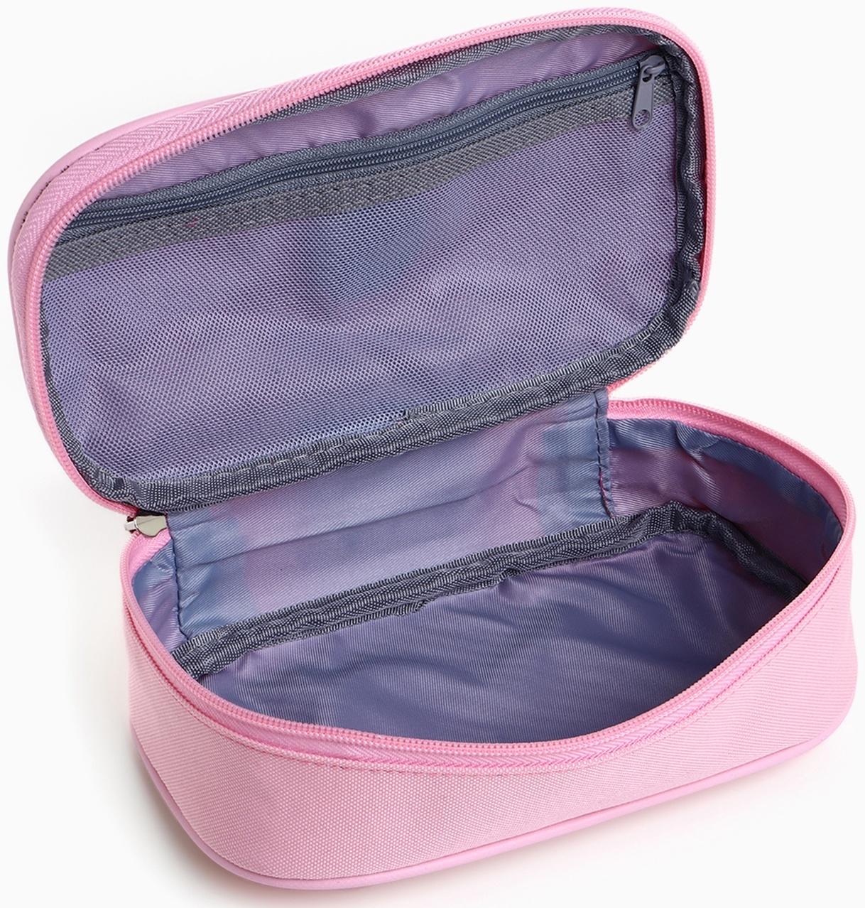 Косметичка-пенал на молнии, на подкладке, Style, розовая