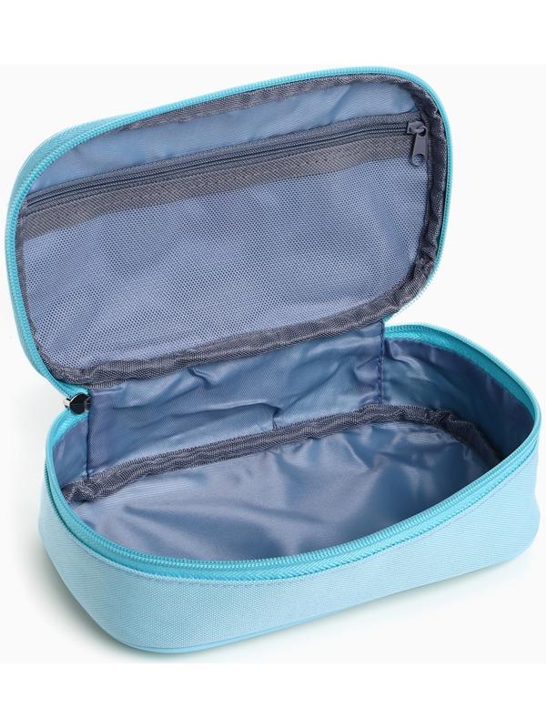 Косметичка-пенал на молнии, на подкладке, Style, бирюзовая